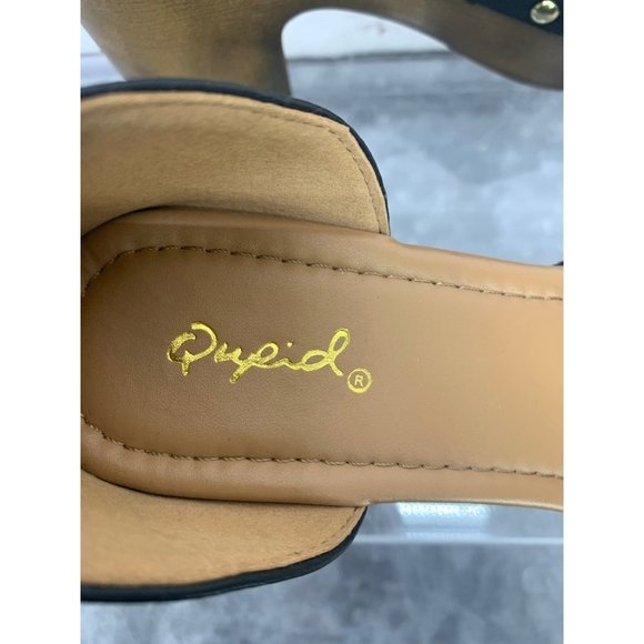 Qupid‎ Wedge Studded Black Size 7.5 Strappy sandals - Picture 8 of 10